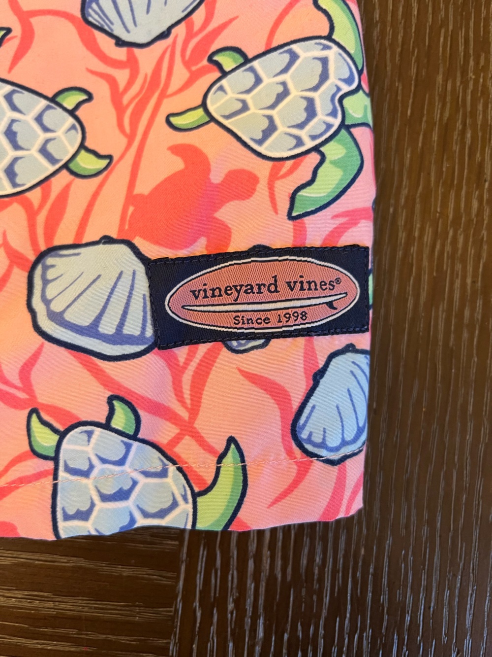 Vineyard Vines Pink Sea Turtle & Shell Swim Trunks - Picture 2 of 4